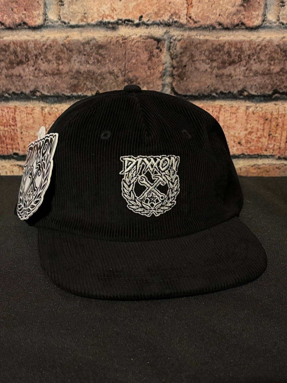 Dixxon Flannel Co. Party Crest Black Corduroy Snapback Hat